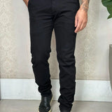 Calça Alfaiataria em Sarja com Elastano Preto