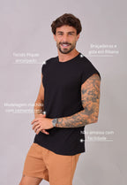 Camiseta Regata Machão Masculina Preta