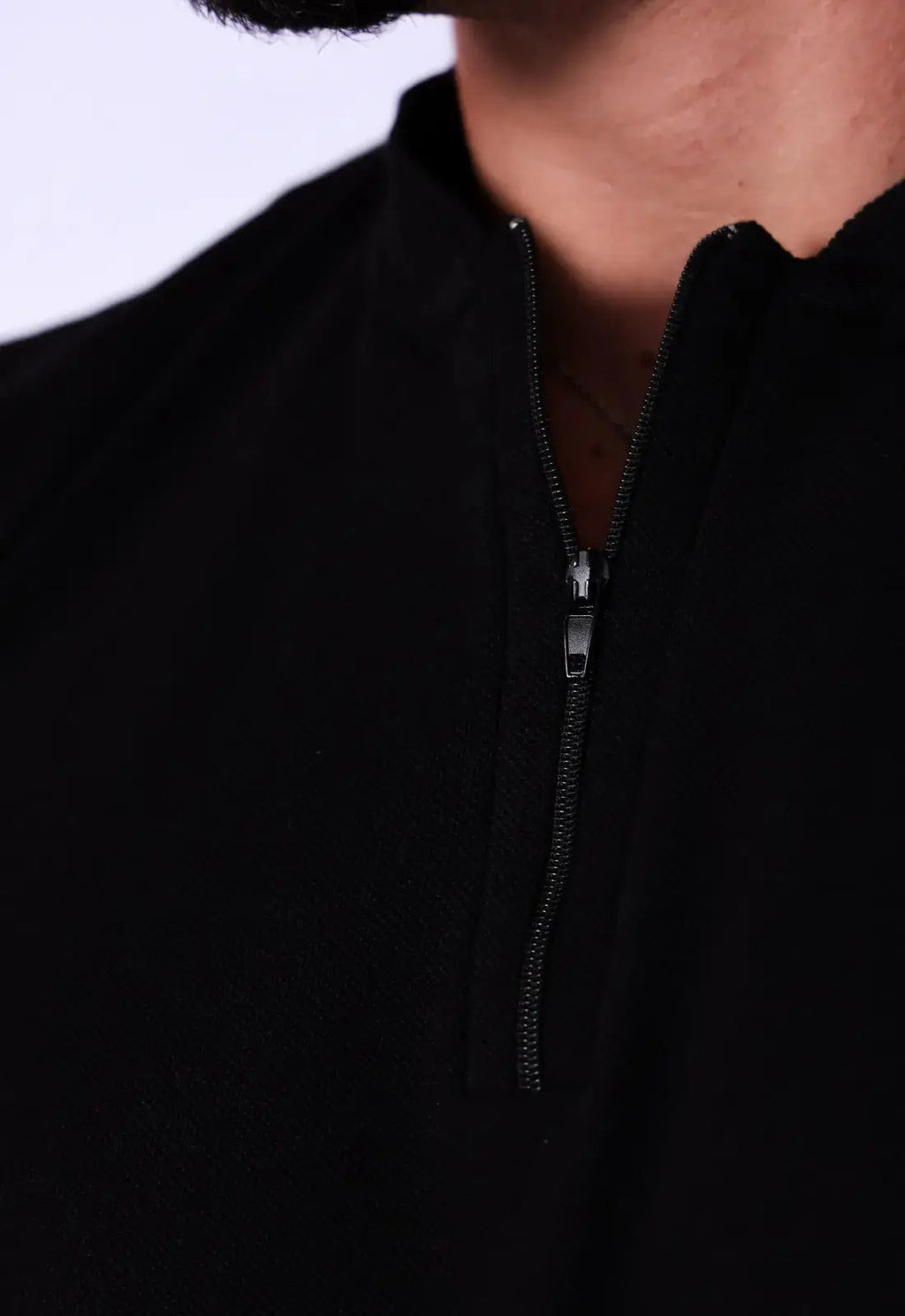 Camiseta Gola Padre zíper Preta