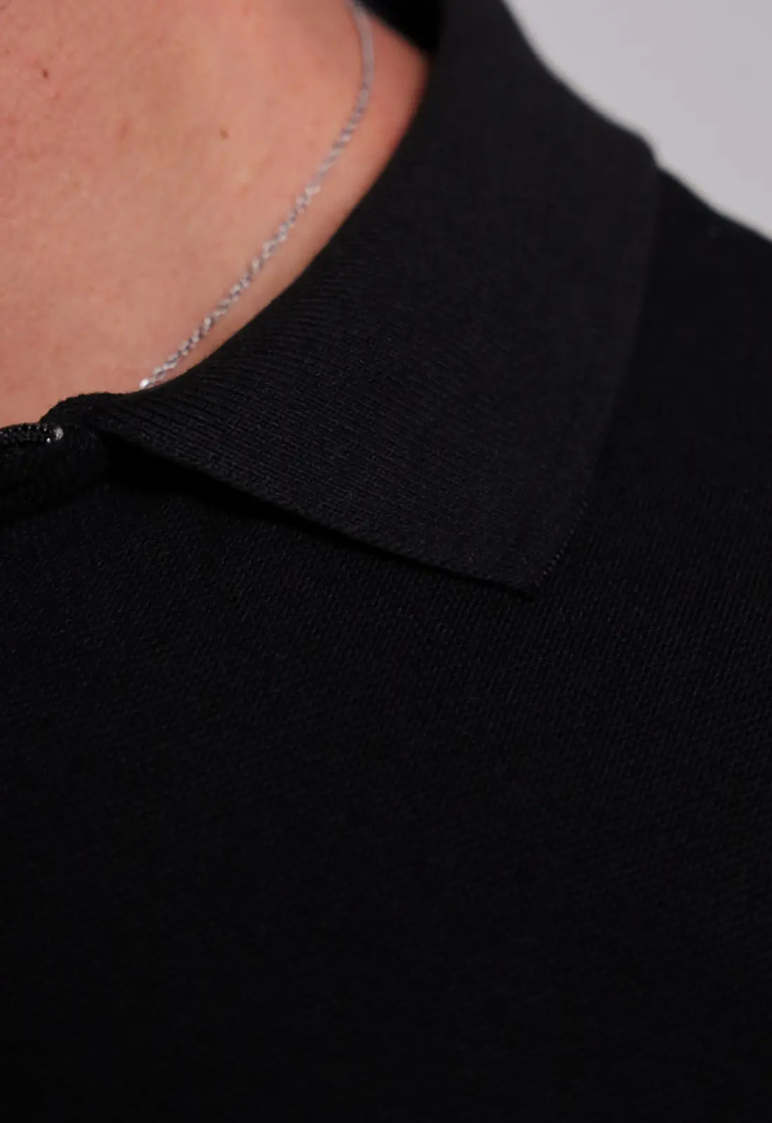 Camisa Polo Ziper Preta