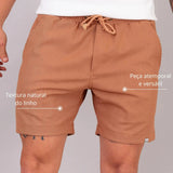 Shorts de Linho Masculino Terracota