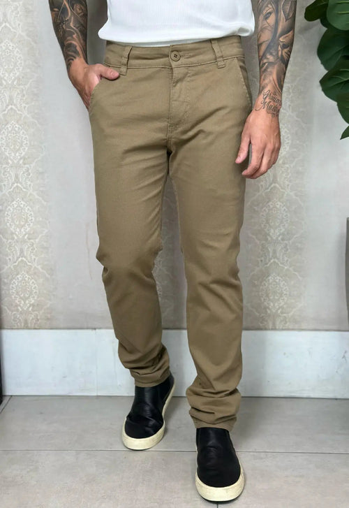 Calça Alfaiataria em Sarja com Elastano Verde