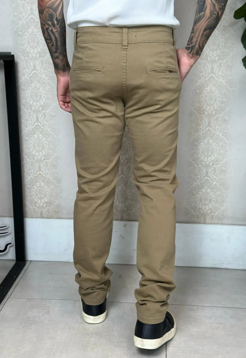 Calça Alfaiataria em Sarja com Elastano Verde