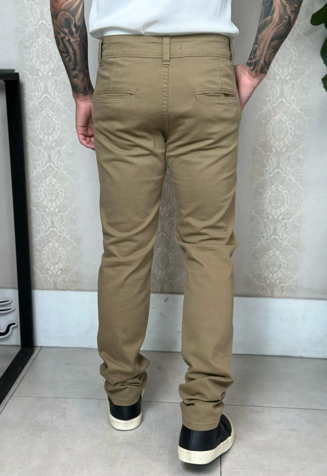 Calça Alfaiataria em Sarja com Elastano Verde