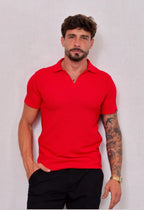 Camisa Polo Italiana Tricot Vermelha