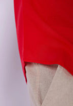 Camisa Masculina Gola Padre Tecido Leve Vermelha